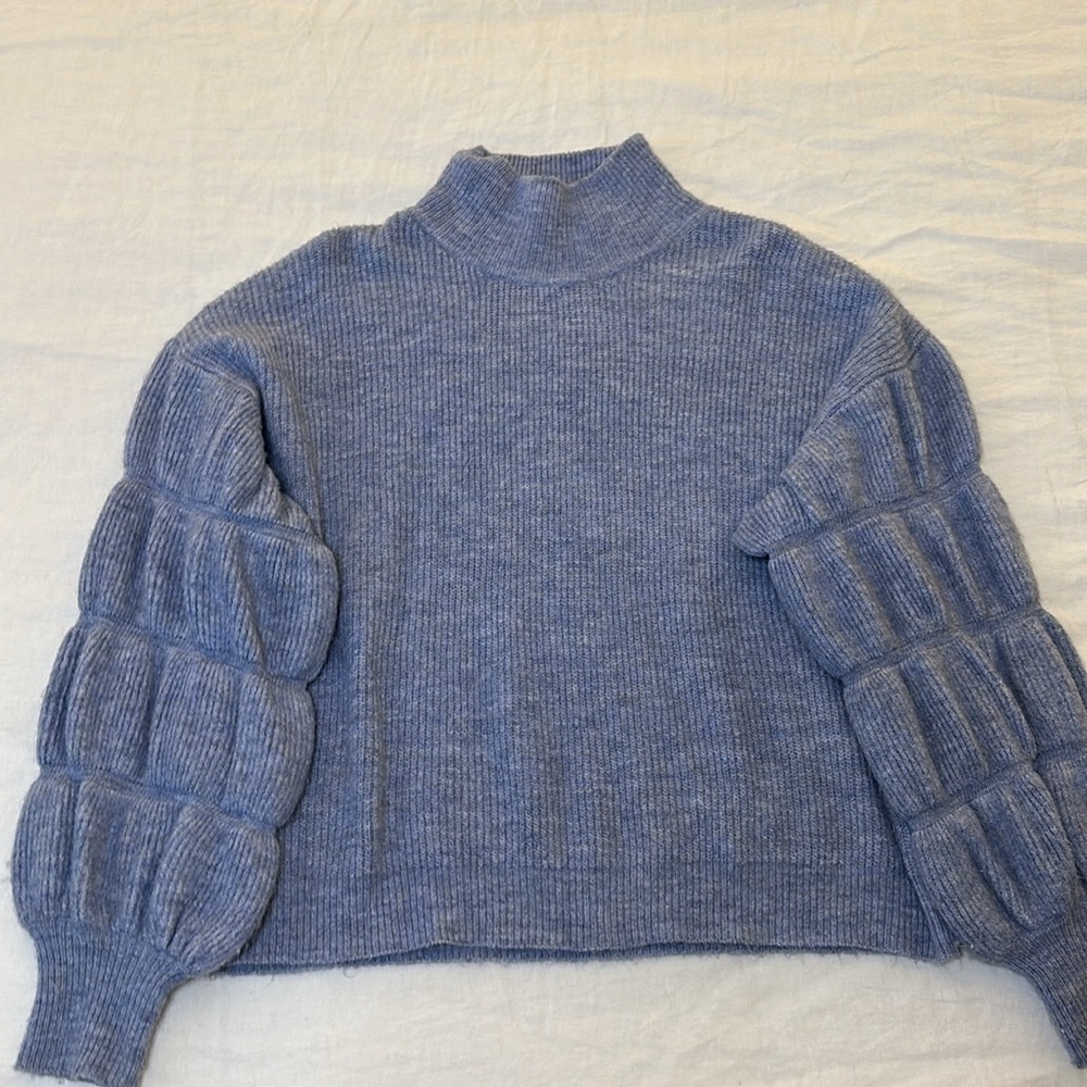 Vestique Blue Knit Turtleneck Sweater Size Small